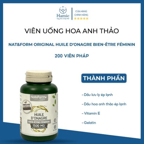 Viên Uống Hoa Anh Thảo Nat&Form Original 200 Viên Pháp