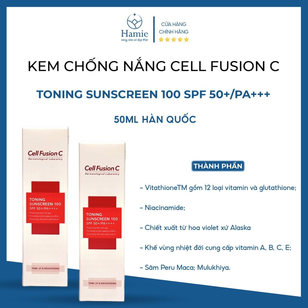 Kem Chống Nắng Cell Fusion C Hồng SPF 50+/PA+++ 50ml Hàn Quốc