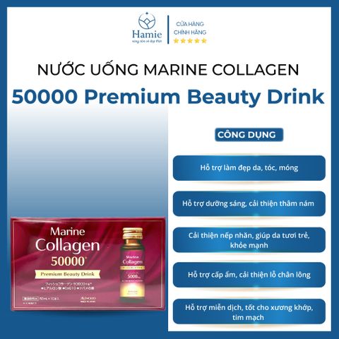 Nước Uống Marine Collagen 50000 Premium Beauty Drink 50ml x 10 Lọ Nhật Bản