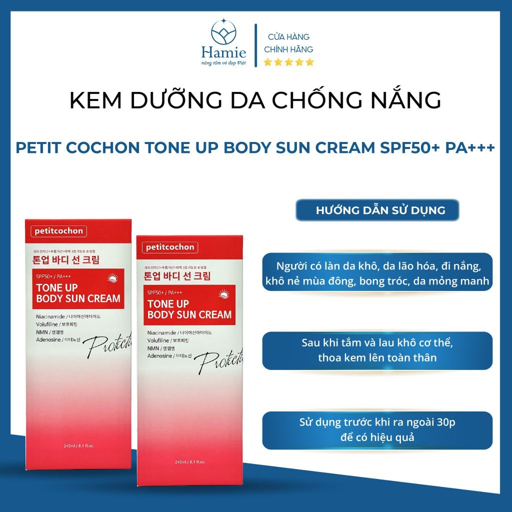 Kem Dưỡng Da Chống Nắng Petit Cochon Tone Up Body 240ml Hàn Quốc