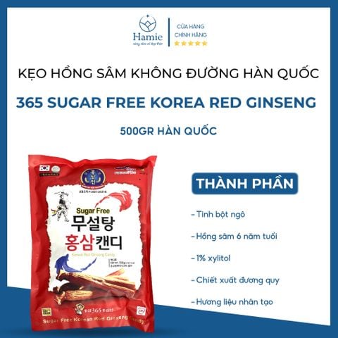Kẹo Hồng Sâm Hàn Quốc Giảm Cân 365 Sugar Free Korea Red Ginseng 500gr