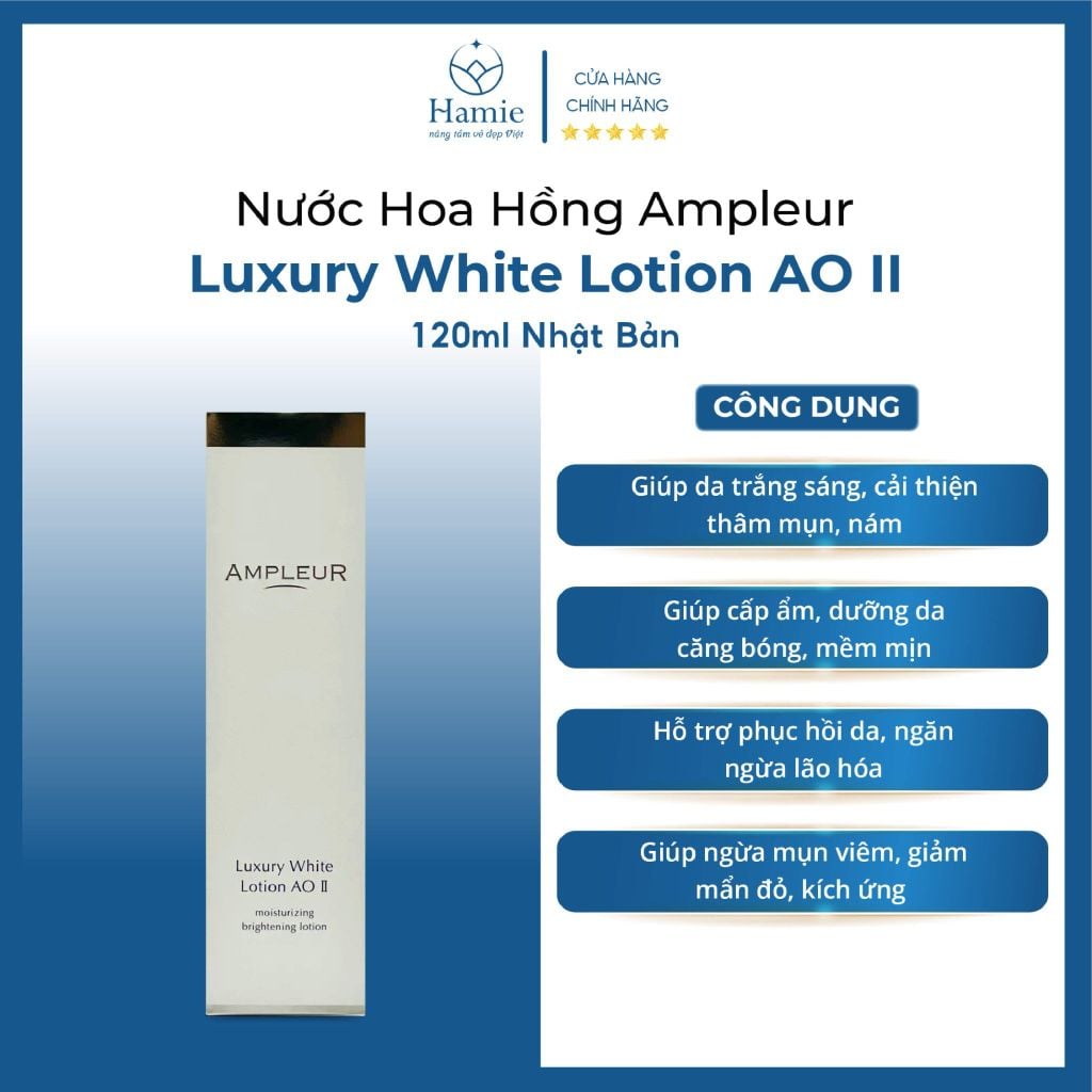 Nước Hoa Hồng Ampleur Luxury White Lotion AO II 120ml Nhật Bản