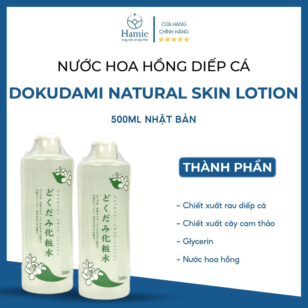 Nước Hoa Hồng Diếp Cá Dokudami Natural Skin Lotion 500ml Nhật Bản