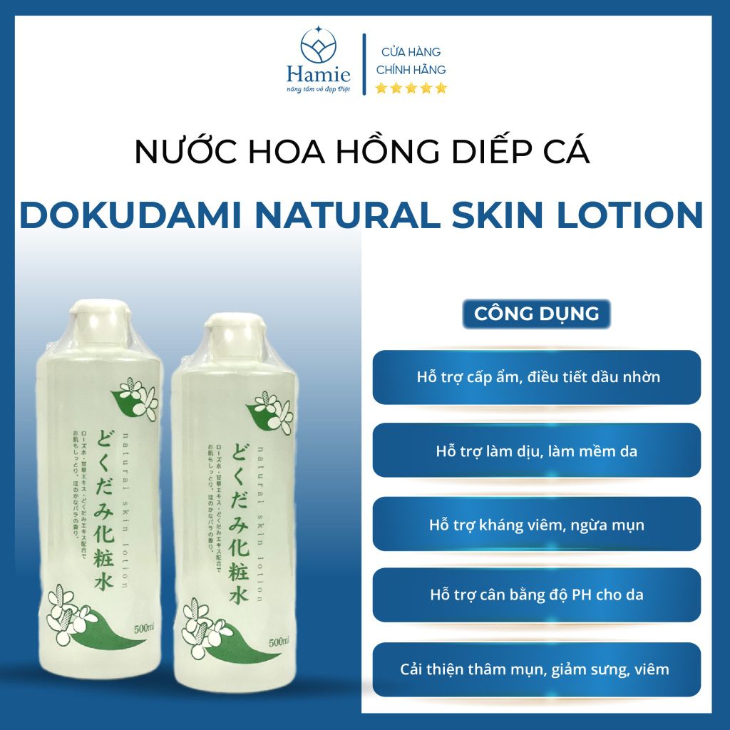 Nước Hoa Hồng Diếp Cá Dokudami Natural Skin Lotion 500ml Nhật Bản