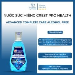 Nước Súc Miệng Crest 1l Pro Health Advanced Complete Care ALCOHOL FREE Mỹ