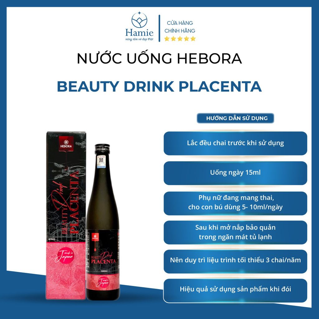 Collagen Nước Hebora Beauty Drink Placenta 500ml Nhật Bản
