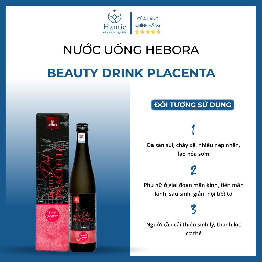 Collagen Nước Hebora Beauty Drink Placenta 500ml Nhật Bản