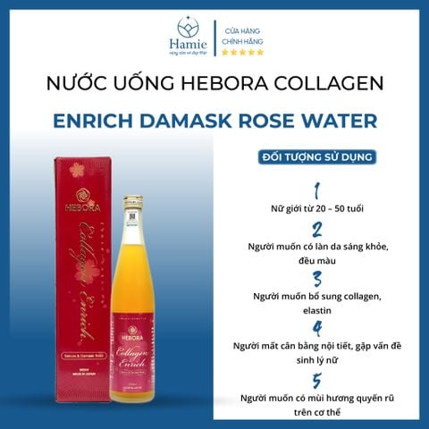 Collagen Hebora Nhật Bản Enrich Damask Rose Water 500ml
