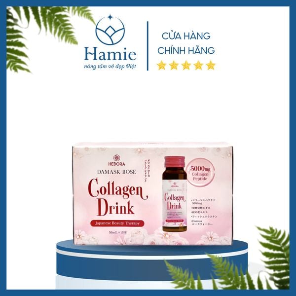 Collagen Hebora Dạng Túi Damask Rose Collagen Drink Hộp 10 Lọ Nhật Bản