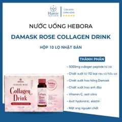 Collagen Hebora Dạng Túi Damask Rose Collagen Drink Hộp 10 Lọ Nhật Bản