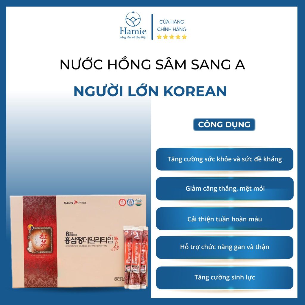Nước Hồng Sâm Sang A Người Lớn Korean 10ml x 30 Gói Hàn Quốc