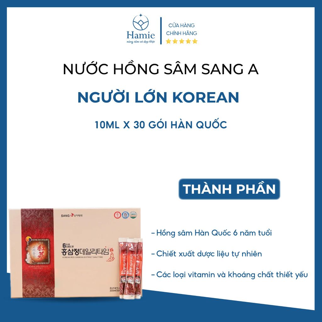 Nước Hồng Sâm Sang A Người Lớn Korean 10ml x 30 Gói Hàn Quốc