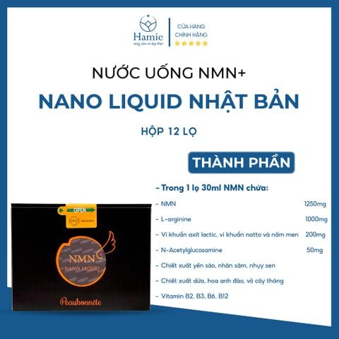 Nước Uống Trẻ Hóa Ty Thể NMN+ Nano Liquid 30ml x 12 Lọ Nhật Bản