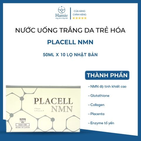 Nước Uống Trẻ Hóa Ty Thể NMN+  Placell 50ml x 10 Lọ Nhật Bản