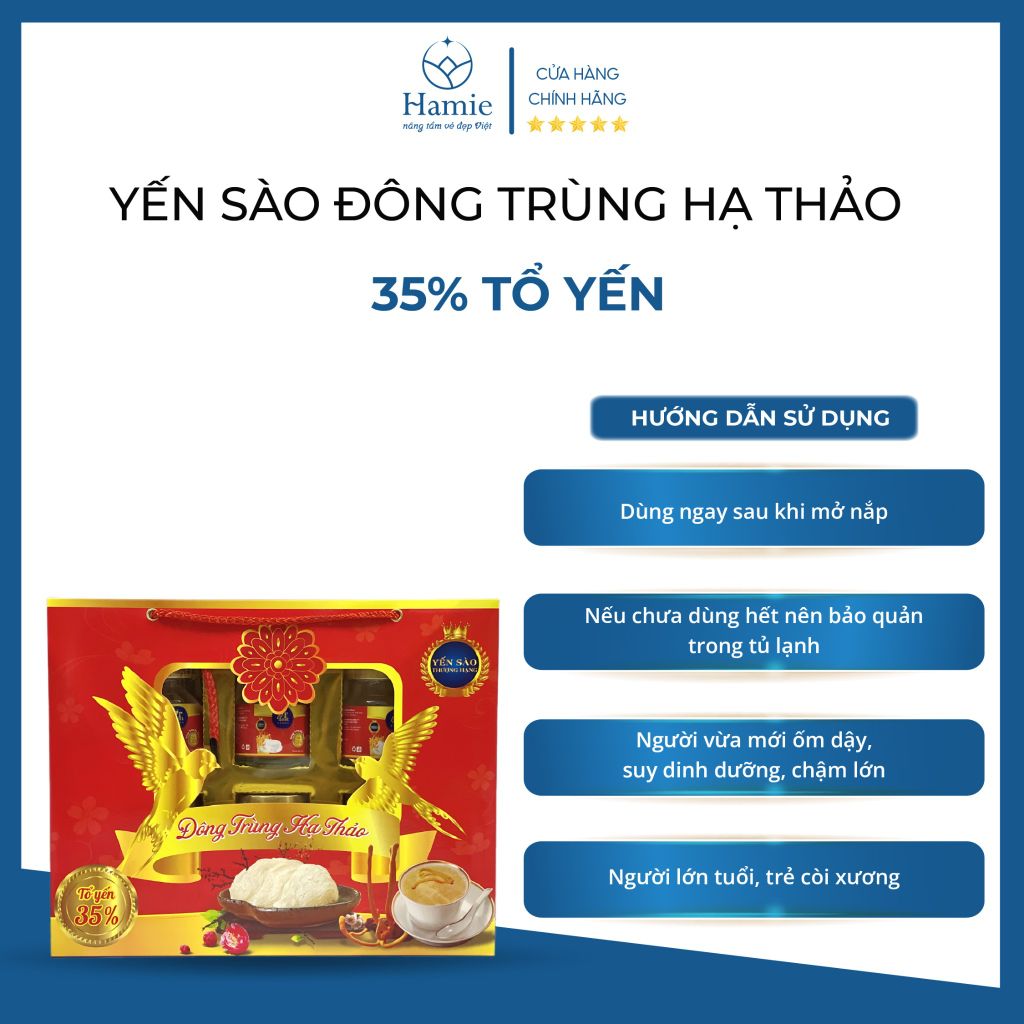 Yến Sào Đông Trùng Hạ Thảo 35% Tổ Yến 70ml x 6 Lọ Việt Nam