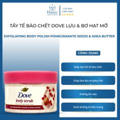 Tẩy Tế Bào Chết Dove Lựu & Bơ Hạt Mỡ 298gr Mỹ