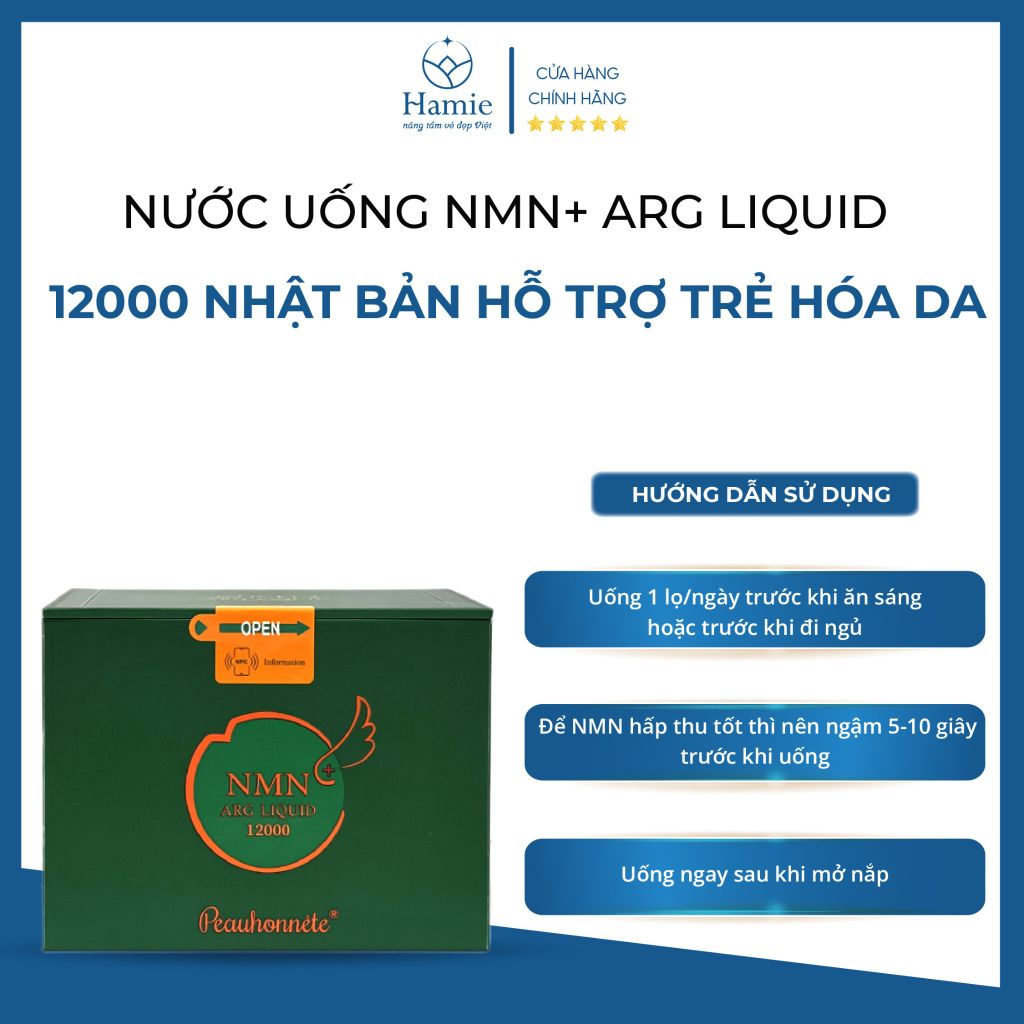 Nước Uống NMN+ ARG Liquid 12000 hộp 10 lọ Nhật Bản