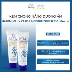 Hatomugi Dưỡng Ẩm Chống Nắng UV Care & Moisturizing 80gr Nhật Bản