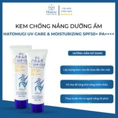 Hatomugi Dưỡng Ẩm Chống Nắng UV Care & Moisturizing 80gr Nhật Bản