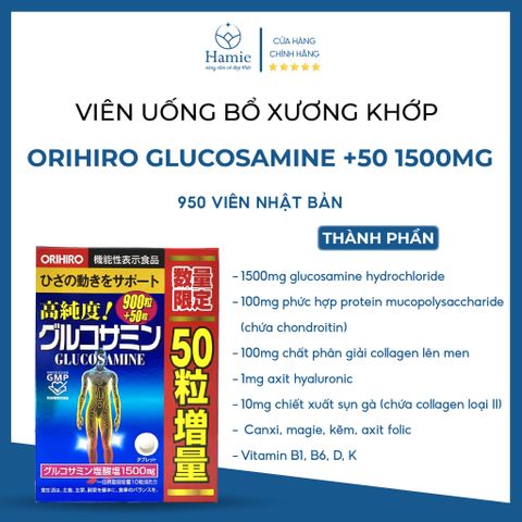 Bổ Xương Khớp Orihiro Glucosamine 1500mg 950 Viên Nhật Bản