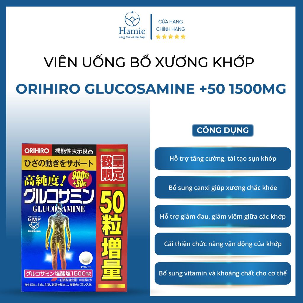 Bổ Xương Khớp Orihiro Glucosamine 1500mg 950 Viên Nhật Bản