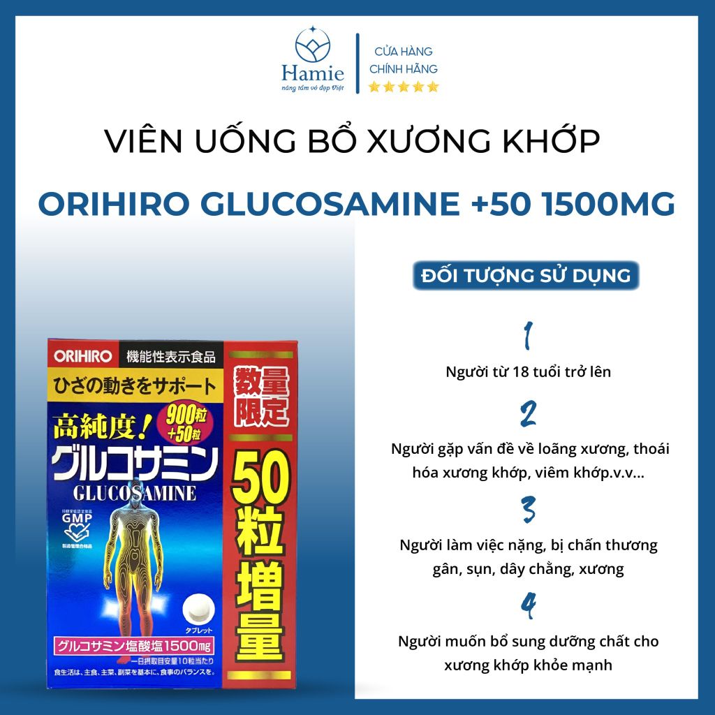 Bổ Xương Khớp Orihiro Glucosamine 1500mg 950 Viên Nhật Bản