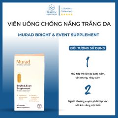 Viên Uống Murad Trắng Da Bright & Event Supplement 60 Viên Mỹ