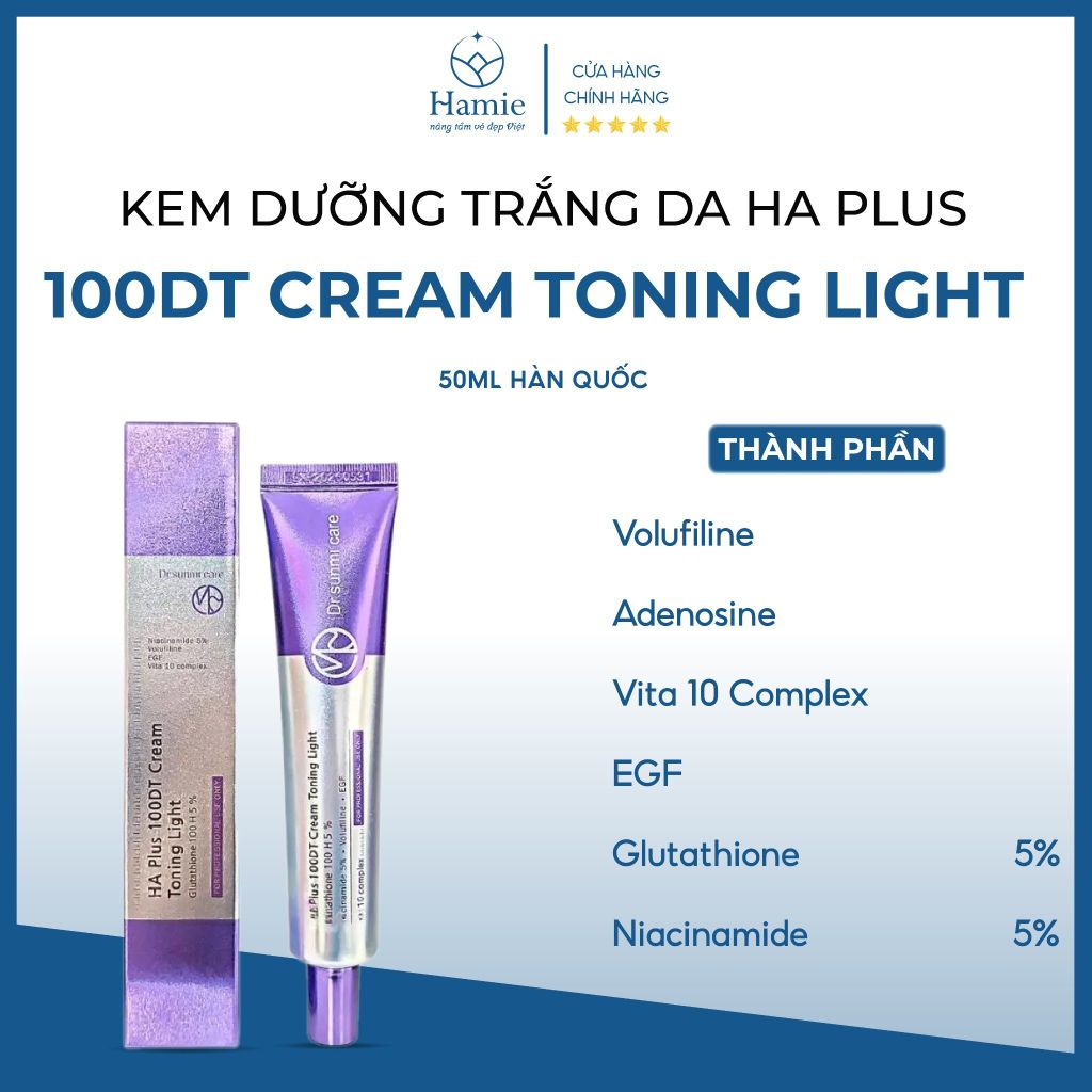 Kem Dưỡng Trắng Da HA Plus 100DT Cream Toning Light Hàn Quốc 50ml