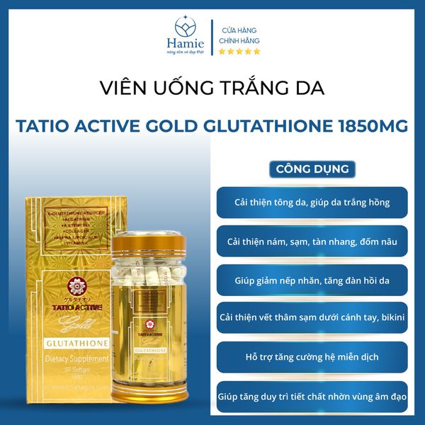 tatio active gold glutathione japan Tatiomax 1800mg by 60 softgel Tatio Active Gold 2000mg Glutathione