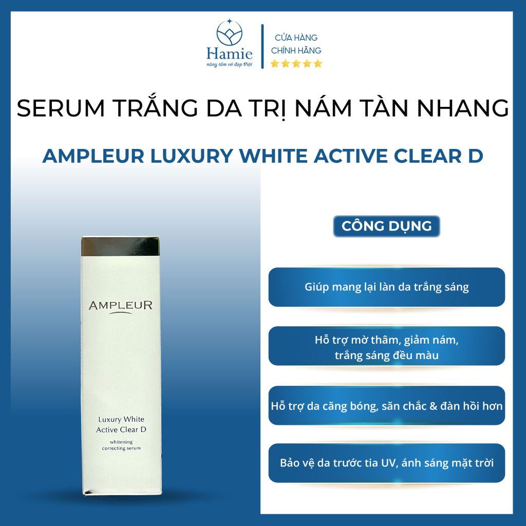 Serum Trị Thâm Nám Ampleur Luxury White Active Clear D 30ml Nhật Bản