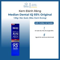 Kem Đánh Răng Median Dental IQ 93% Original 120gr Hàn Quốc (Màu Xanh Dương)