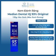 Kem Đánh Răng Median Dental IQ 93% Original 120gr Hàn Quốc (Màu Xanh Dương)
