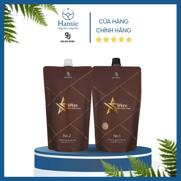 Nhuộm Phủ Bạc Nhanh Goldilocks 5N (Nâu sáng) 500ml x 2 Bịch Hàn Quốc