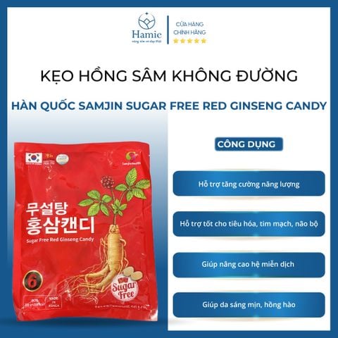 Kẹo Hồng Sâm Không Đường SamJin Sugar Free Red Ginseng Candy 200gr