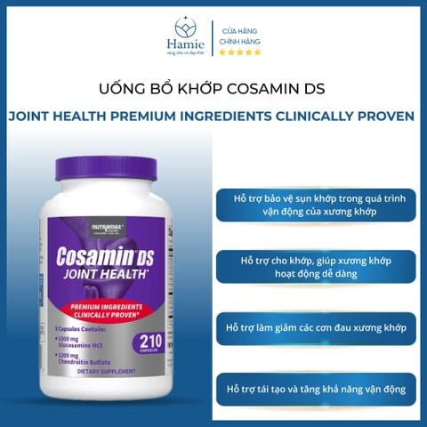 Bổ Khớp Cosamin DS With Glucosamine & Chondroitin Nutramax 210 Viên Mỹ