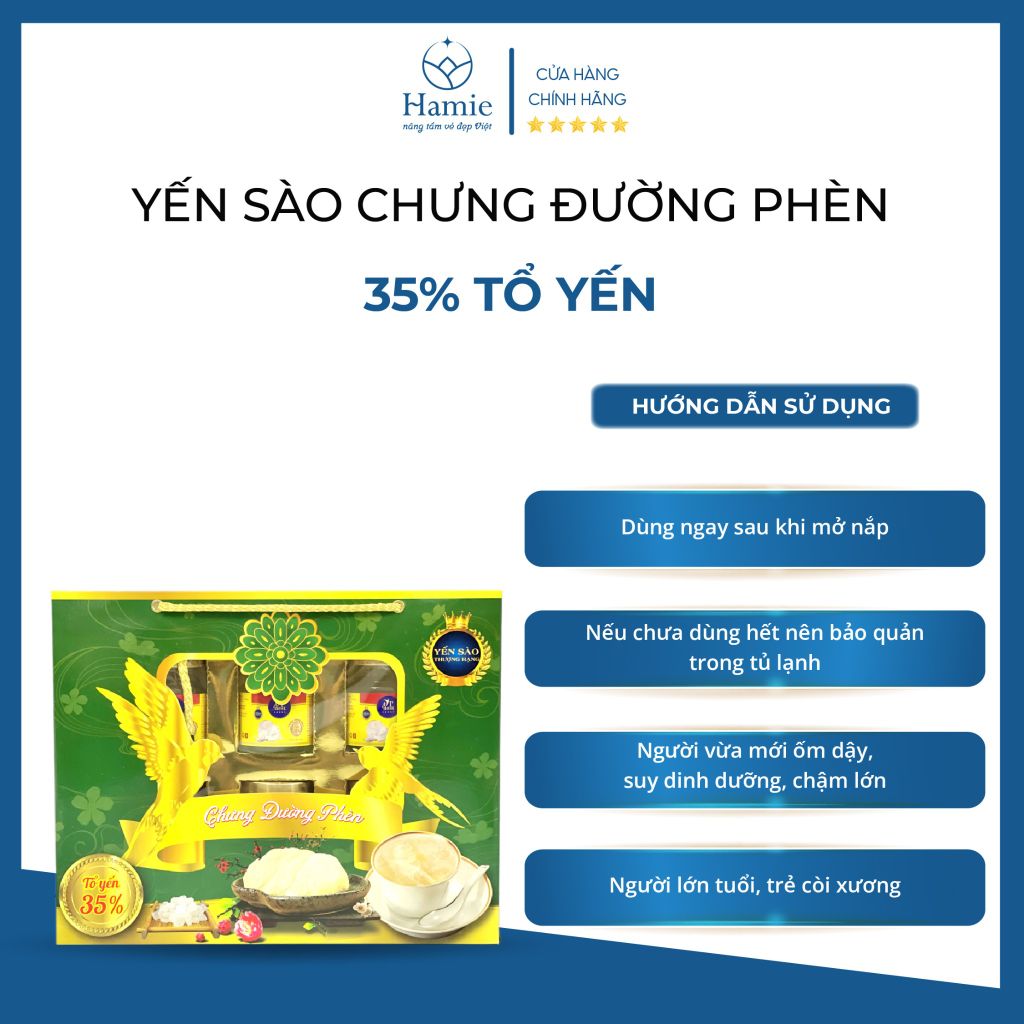 Yến Sào Chưng Đường Phèn 35% Tổ Yến 70ml x 6 Lọ Việt Nam