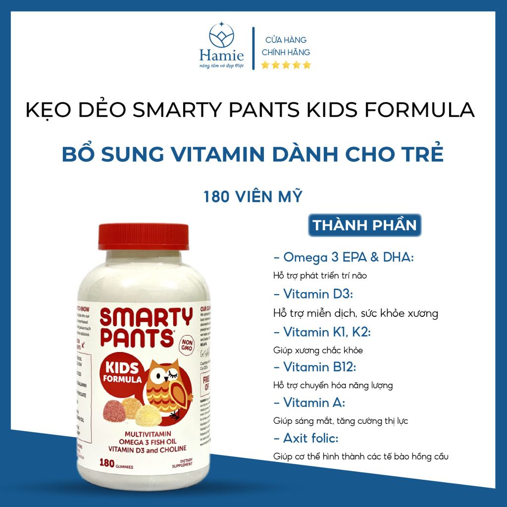 Kẹo Dẻo Vitamin Smarty Pants Kids Formula Dành Cho Trẻ 180 Viên Mỹ