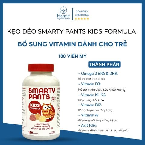 Kẹo Dẻo Vitamin Smarty Pants Kids Formula Dành Cho Trẻ 180 Viên Mỹ