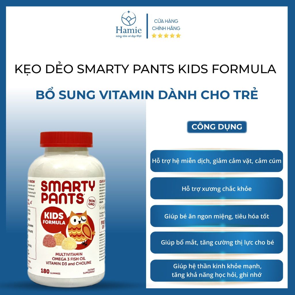 Kẹo Dẻo Vitamin Smarty Pants Kids Formula Dành Cho Trẻ 180 Viên Mỹ