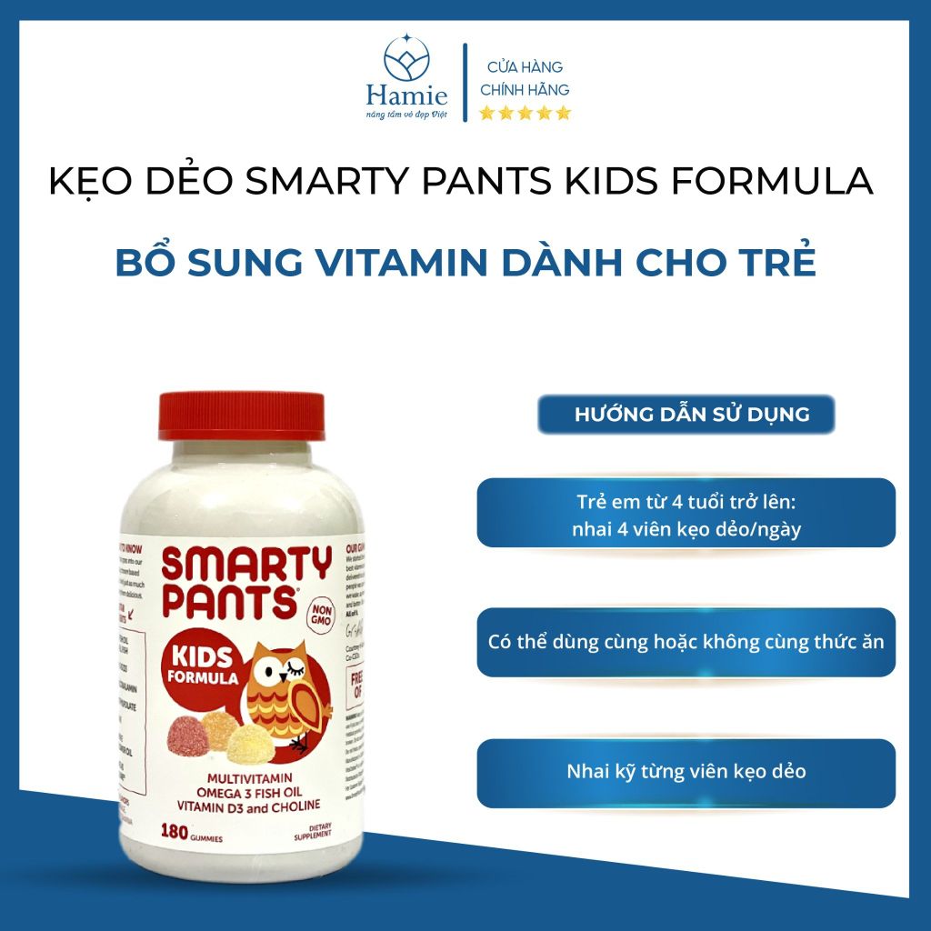 Kẹo Dẻo Vitamin Smarty Pants Kids Formula Dành Cho Trẻ 180 Viên Mỹ