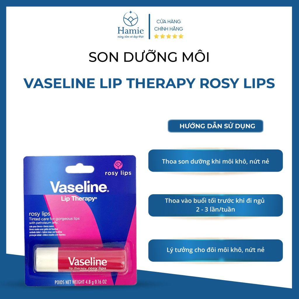 Son Dưỡng Có Màu Vaseline Lip Therapy Rosy Lips 4.8gr Hàn Quốc