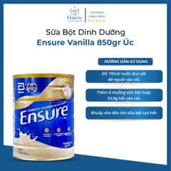 Sữa Bột Dinh Dưỡng Ensure Vanilla 850gr Úc