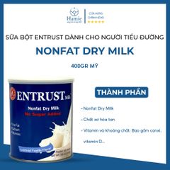 Sữa Entrust 400gr Dành Cho Người Tiểu Đường Nonfat Dry Milk Mỹ