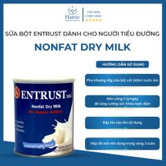 Sữa Entrust 400gr Dành Cho Người Tiểu Đường Nonfat Dry Milk Mỹ