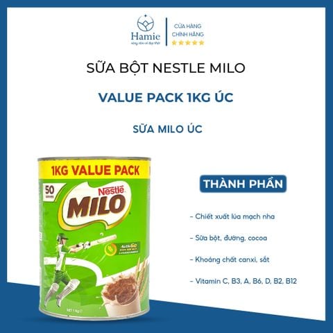 Sữa Bột Milo 1kg Value Pack  Úc - Sữa Milo Úc