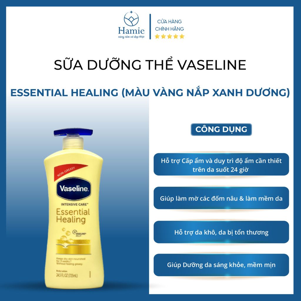 Vaseline Dưỡng Thể Essential Healing 725ml Mỹ