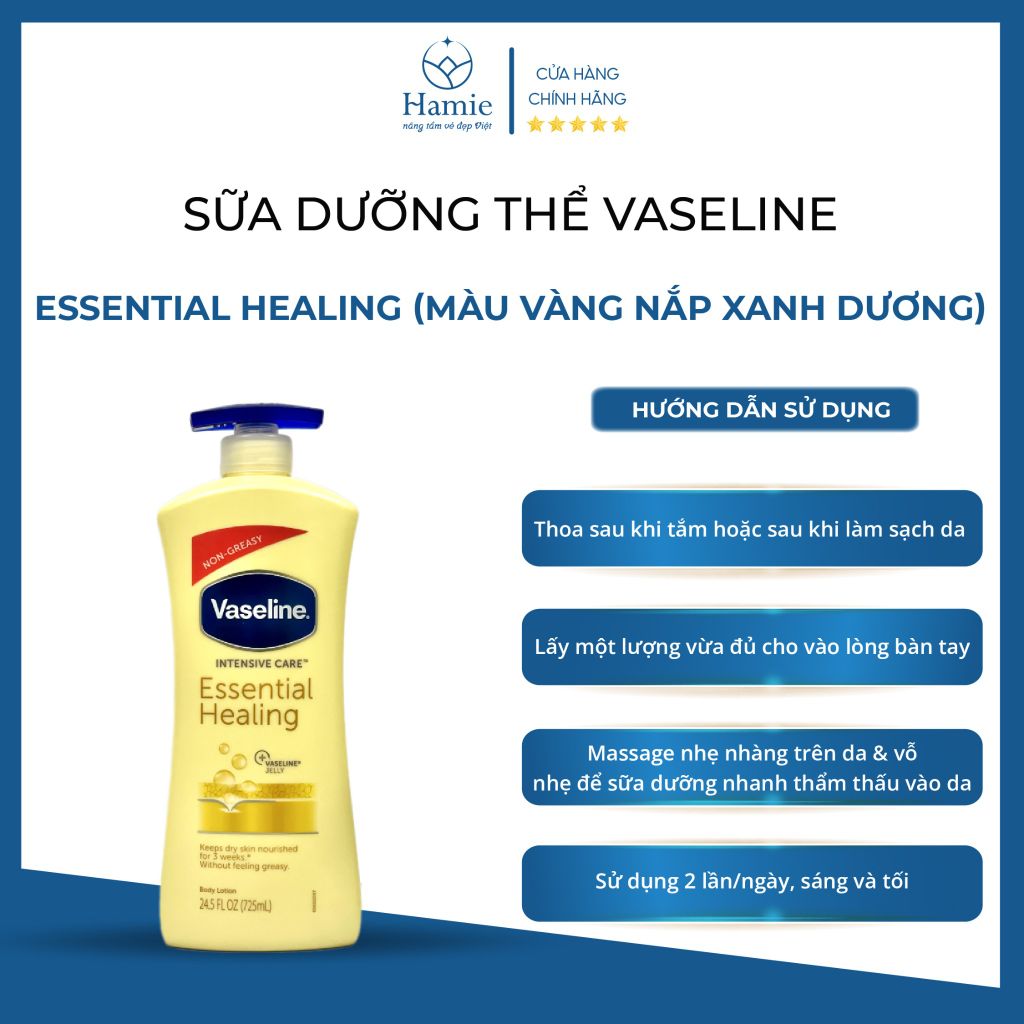 Vaseline Dưỡng Thể Essential Healing 725ml Mỹ