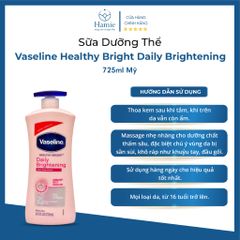 Sữa Dưỡng thể Vaseline Hồng Healthy Bright Daily Brightening 725ml Mỹ