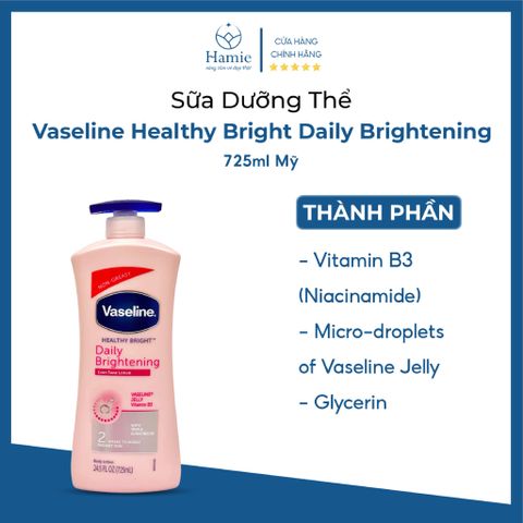 Sữa Dưỡng thể Vaseline Hồng Healthy Bright Daily Brightening 725ml Mỹ
