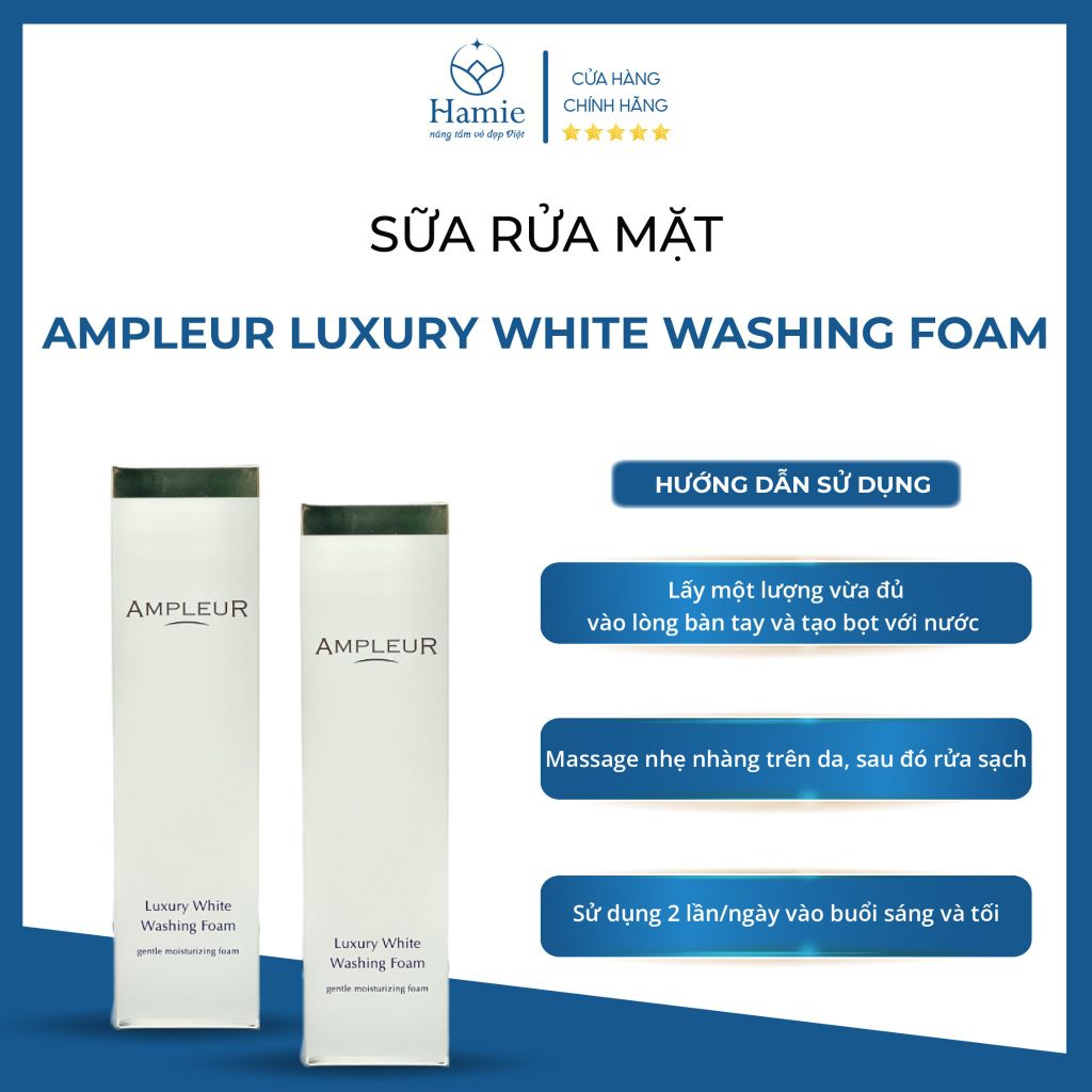 Sữa Rửa Mặt Ampleur Luxury White Washing Foam 130gr Nhật Bản